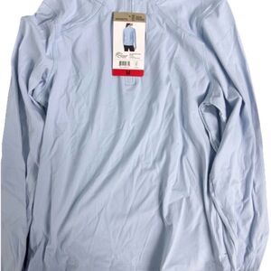 Mondetta Women’s Active Ribbed 1/2 Zip Top - Light Blue